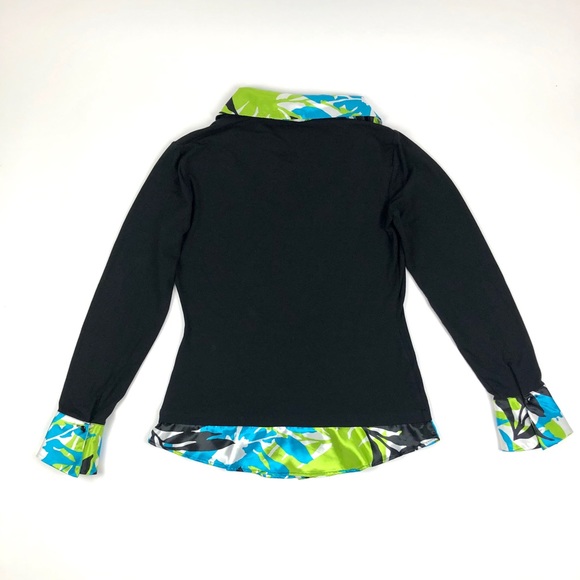 Cache Printed Blouse Layered Sweater Combo Top - Picture 2 of 8